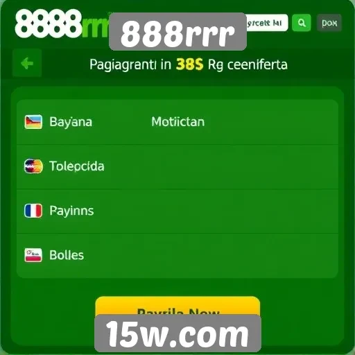 Opções de pagamento disponíveis no 888rrr